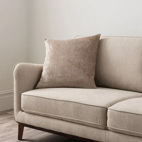 Square Cushion with Zip - Taupe, Chenille