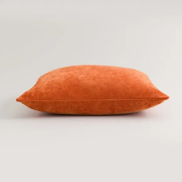 Square Cushion with Zip - Terracotta, Velour