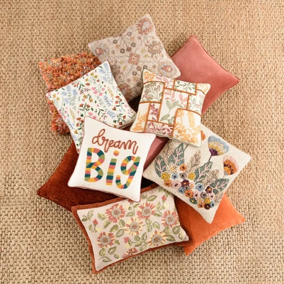 Square Cushion with Zip - Terracotta, Velour
