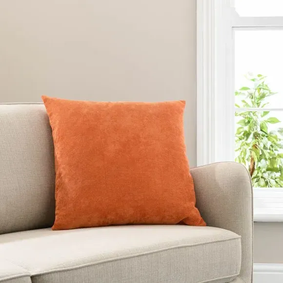 Square Cushion with Zip - Terracotta, Velour