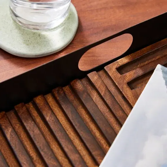 Square Decorative Tray - Brown, Mango Wood