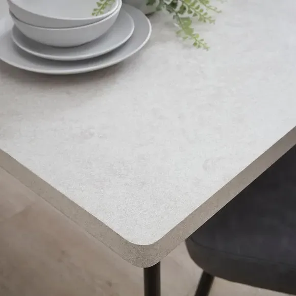 Square Dining Table - Grey, Concrete Effect