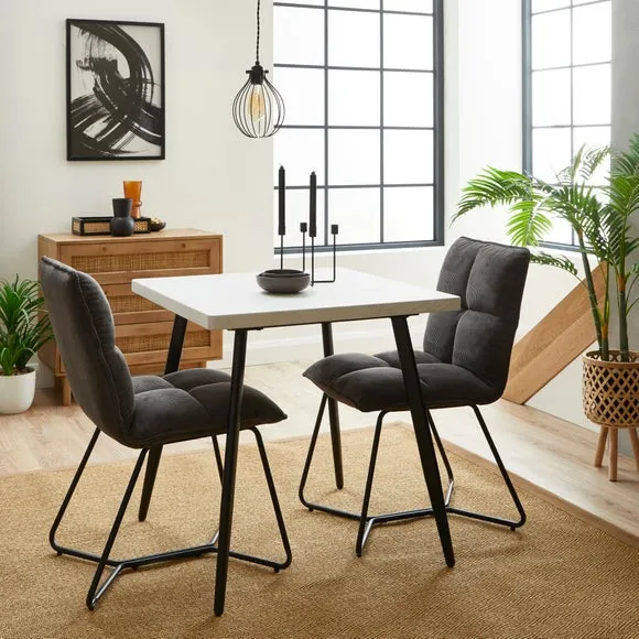 Square Dining Table - Grey, Concrete Effect image