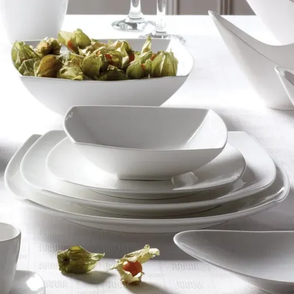 Square Dinner Plate - White, Fine China