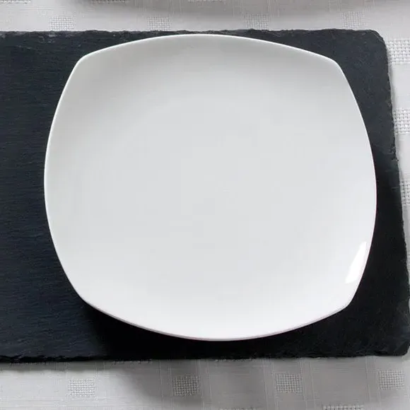 Square Dinner Plate - White, Fine China