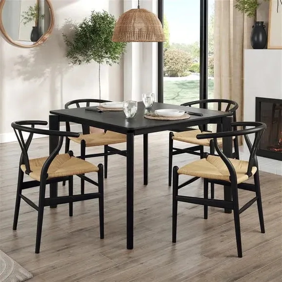 Square Extendable Dining Table - Black, Oak image