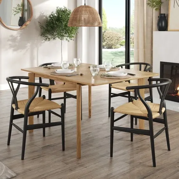Square Extendable Dining Table - Oak, Solid Wood