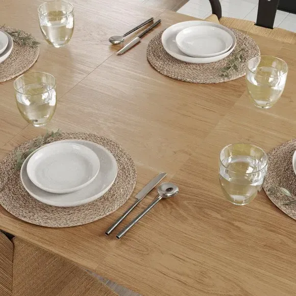 Square Extendable Dining Table - Oak, Solid Wood