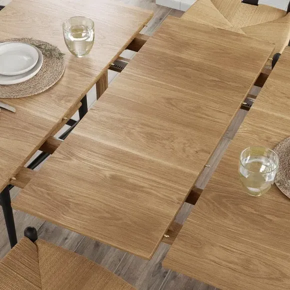 Square Extendable Dining Table - Oak, Solid Wood
