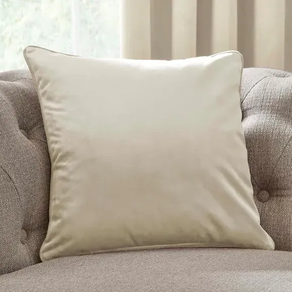 Square Filled Cushion - Cream, Velvet image