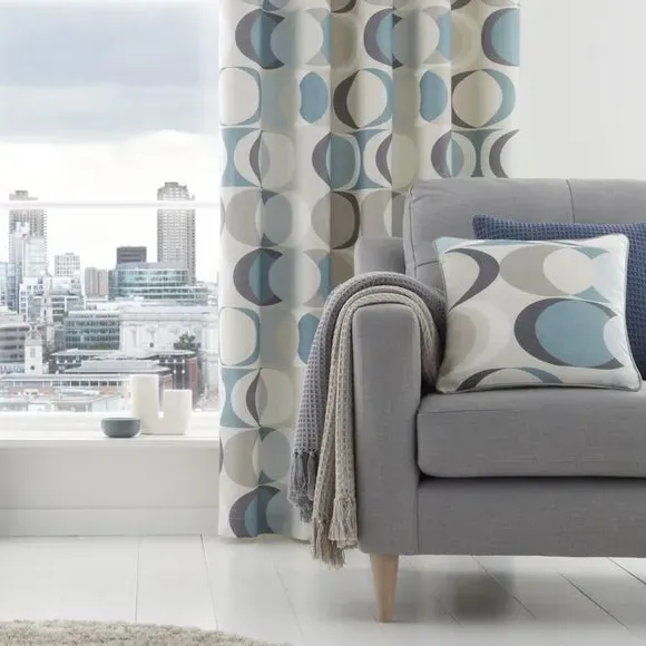 Square Filled Cushion Geometric - Blue, Cotton