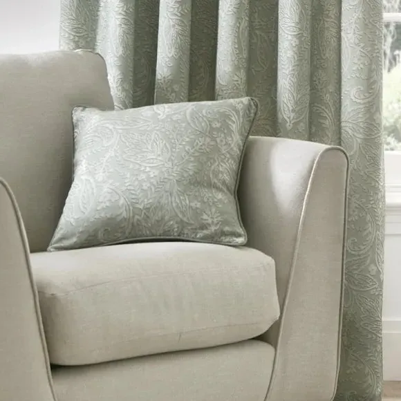 Square Filled Cushion - Green, Cotton image