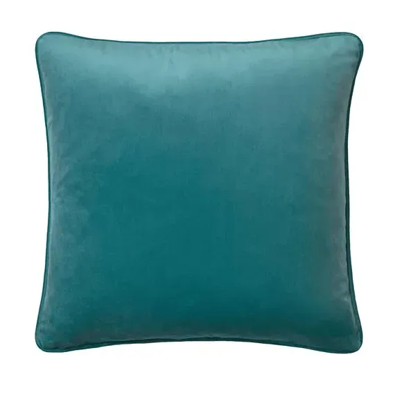 Square Filled Cushion - Green, Velvet