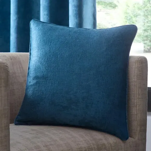 Square Filled Cushion - Teal, Woven Fabric