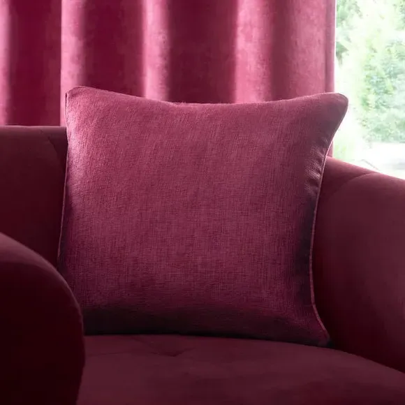 Square Filled Cushion - Wine, Woven Fabric