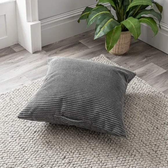 Square Floor Cushion with Handle - Charcoal, Cord image