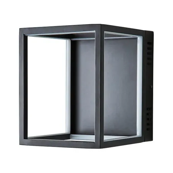 Square LED Wall Light with Integrated LED - Black