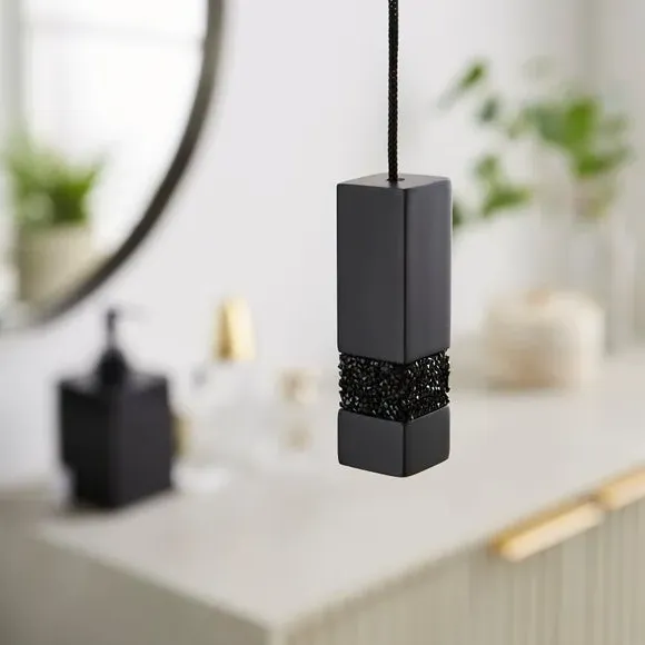 Square Light Pull with Sparkle - Black