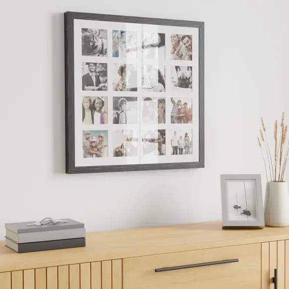 Square Multi Photo Frame - Grey
