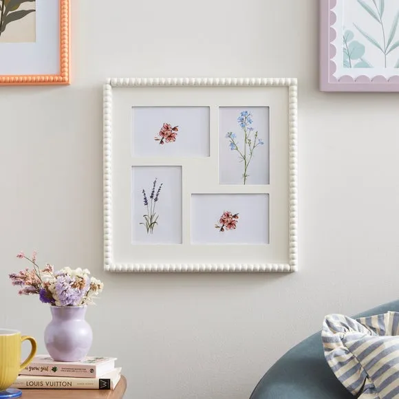 Square Multi Photo Frame with Mount - White image