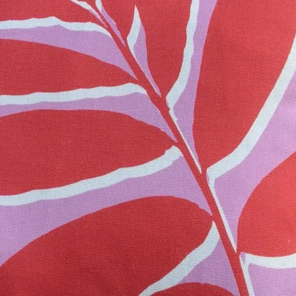 Square Outdoor Cushion Leaf Print - Pink, Cotton