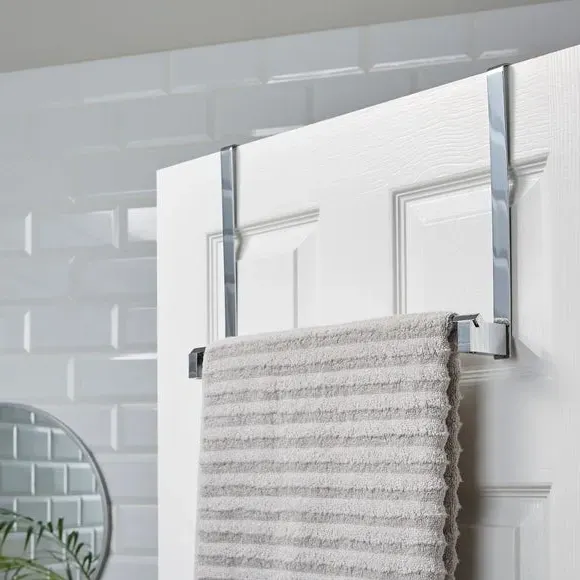 Square Overdoor Towel Rail - Chrome