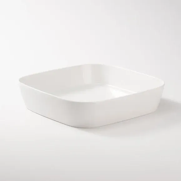 Square Pasta Bowl - White, New Bone China