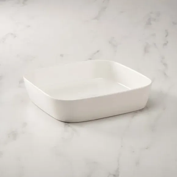 Square Pasta Bowl - White, New Bone China image