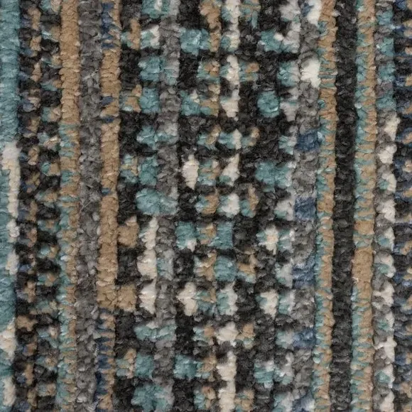 Square Rug Hand-Knotted Effect - Blue