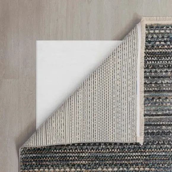 Square Rug Hand-Knotted Effect - Blue
