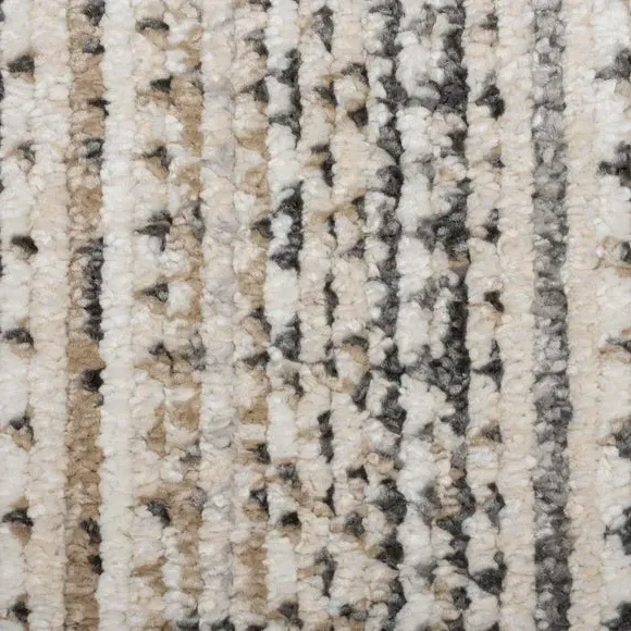 Square Rug Hand-Knotted Effect - Natural
