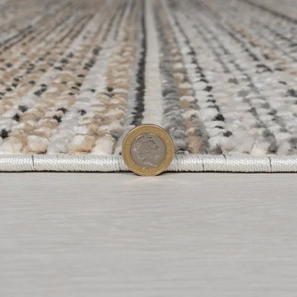 Square Rug Hand-Knotted Effect - Natural