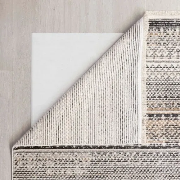 Square Rug Hand-Knotted Effect - Natural