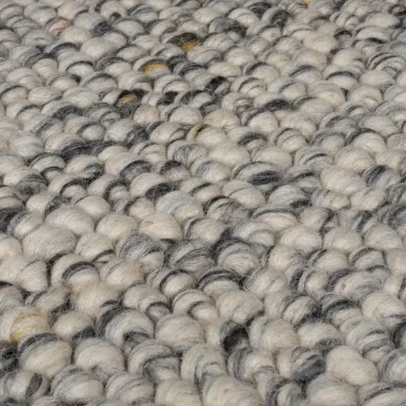 Square Rug with 3D Texture - Monochrome, Wool