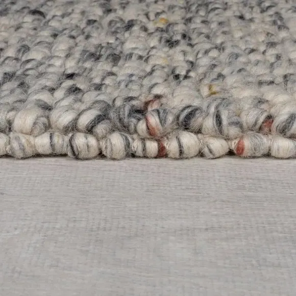 Square Rug with 3D Texture - Monochrome, Wool