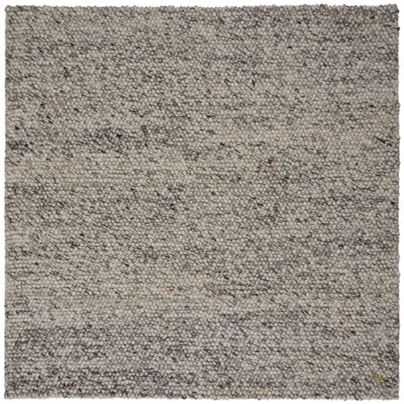 Square Rug with 3D Texture - Monochrome, Wool