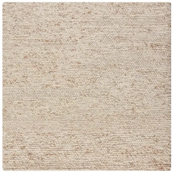 Square Rug with 3D Texture - Natural, Wool