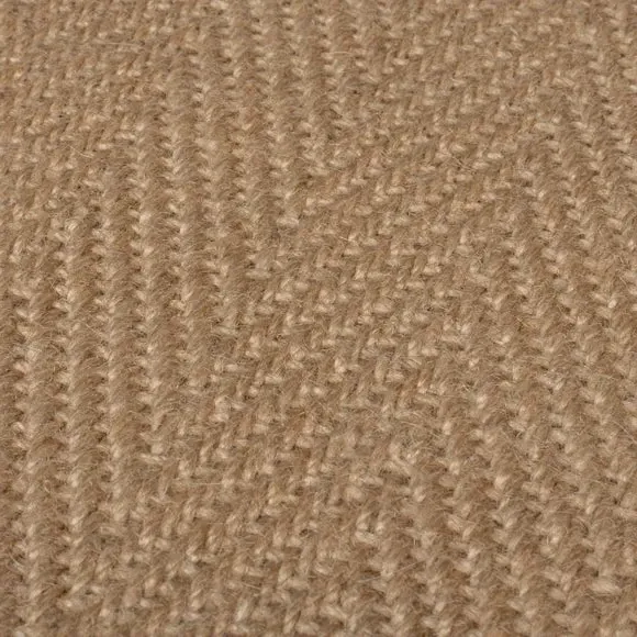 Square Rug with Herringbone Border - Navy, Jute