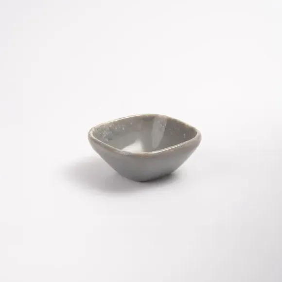 Square Sauce Dish - Grey, Stoneware