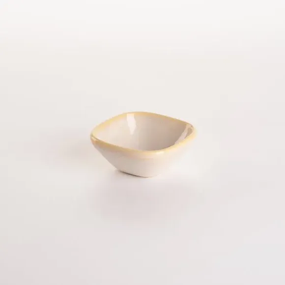 Square Sauce Dish - Natural, Stoneware