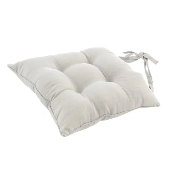 Square Seat Pad with Ties - Grey, Polyester image