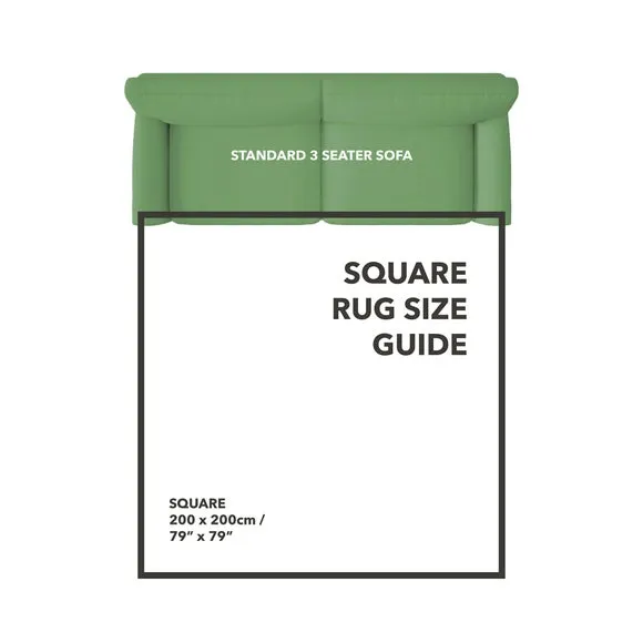 Square Shaggy Rug - Charcoal, Polypropylene