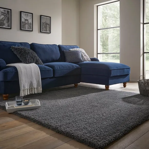 Square Shaggy Rug - Charcoal, Polypropylene