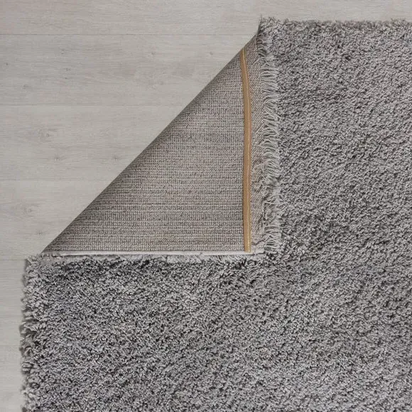 Square Shaggy Rug - Grey, Synthetic