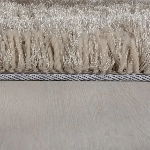 Square Shaggy Rug - Natural, Polyester