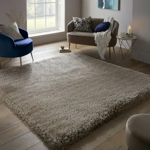 Square Shaggy Rug - Natural, Polyester image