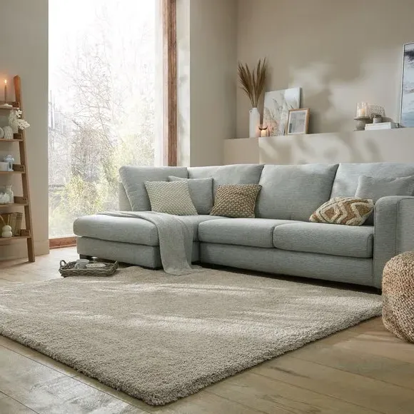 Square Shaggy Rug - Natural, Polypropylene