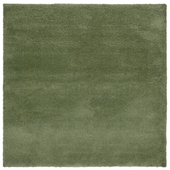 Square Shaggy Rug - Olive, Polypropylene