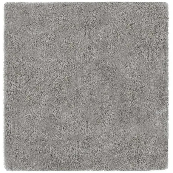 Square Shaggy Rug - Silver, Polyester