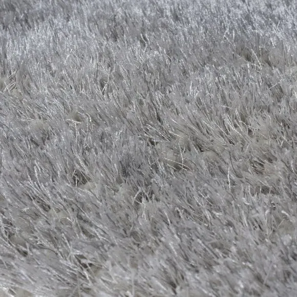 Square Shaggy Rug - Silver, Polyester